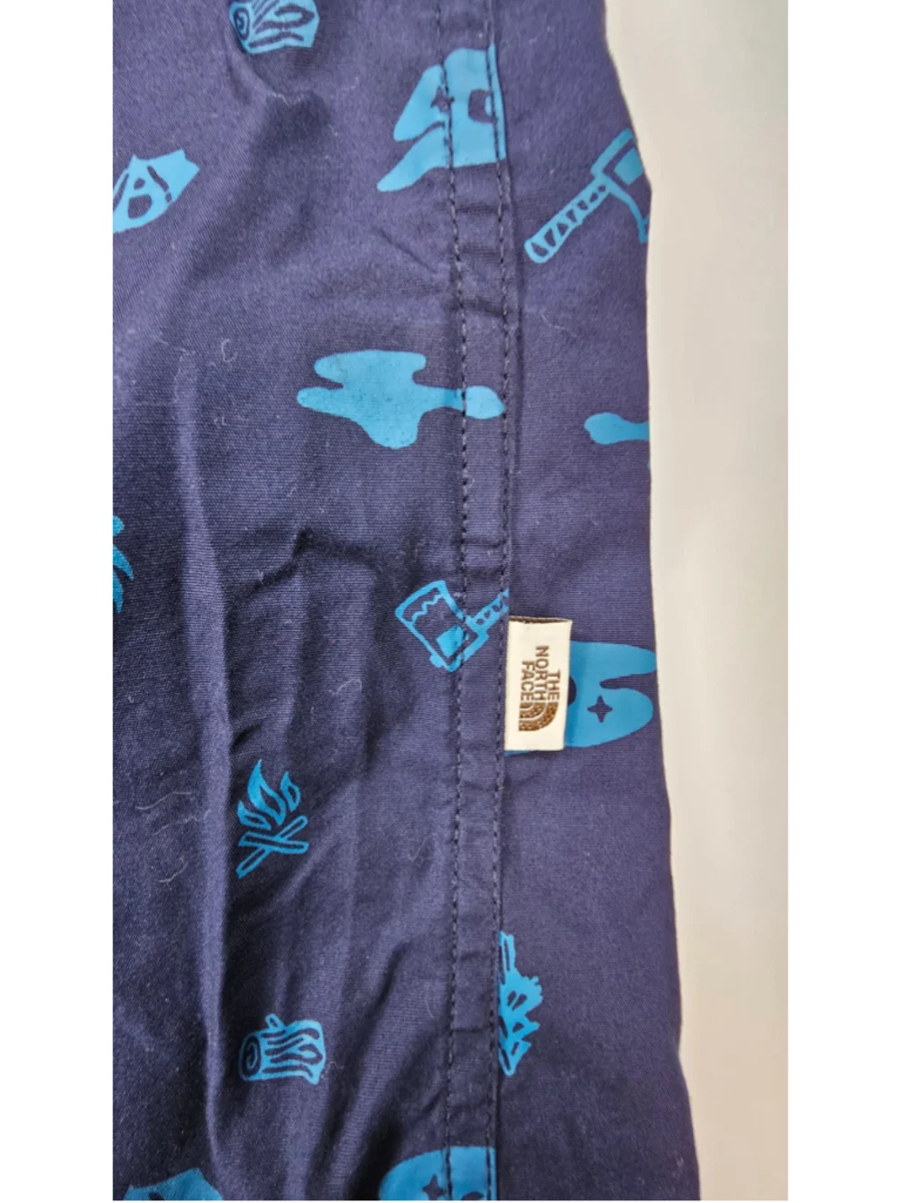 The North Face Button Up Shirt Mens XL Blue Botanical Print Short Sleeve Cotton
